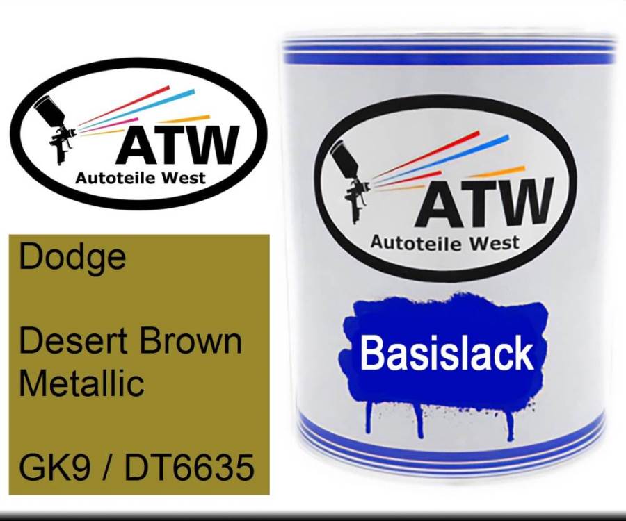 Dodge, Desert Brown Metallic, GK9 / DT6635: 1L Lackdose, von ATW Autoteile West.